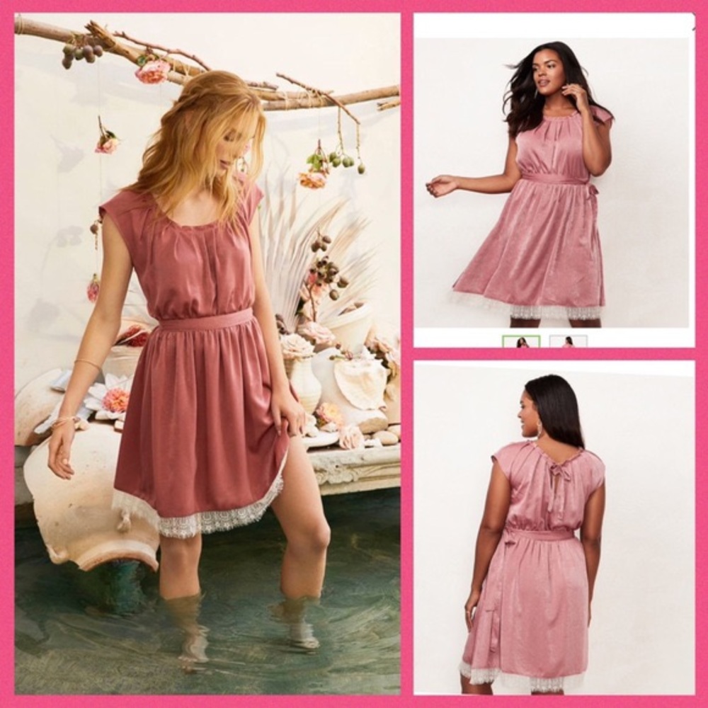 LC Lauren Conrad - pleated ribbon dress, pink